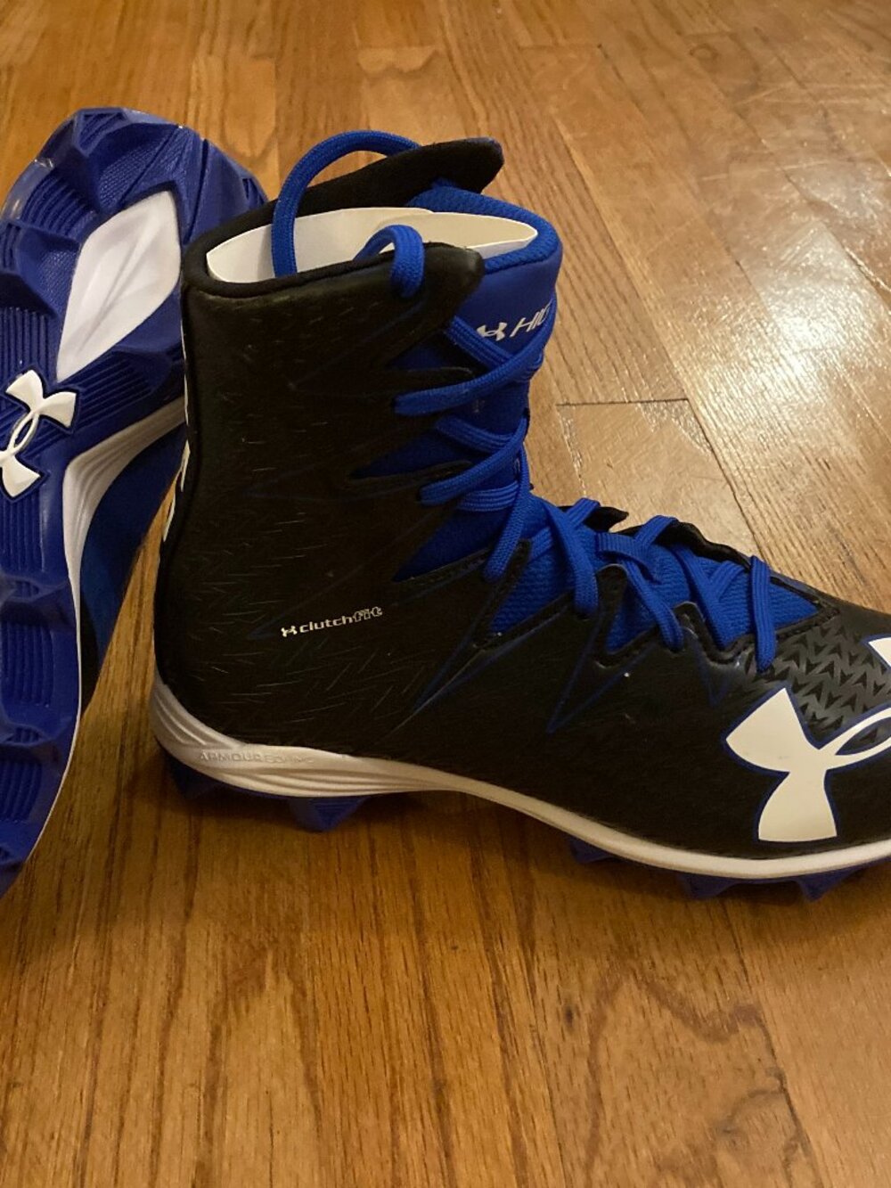 UNDER ARMOUR Highlight Rm Jr Blue & Black Football Cleats ~ 5Y ~ NEW!